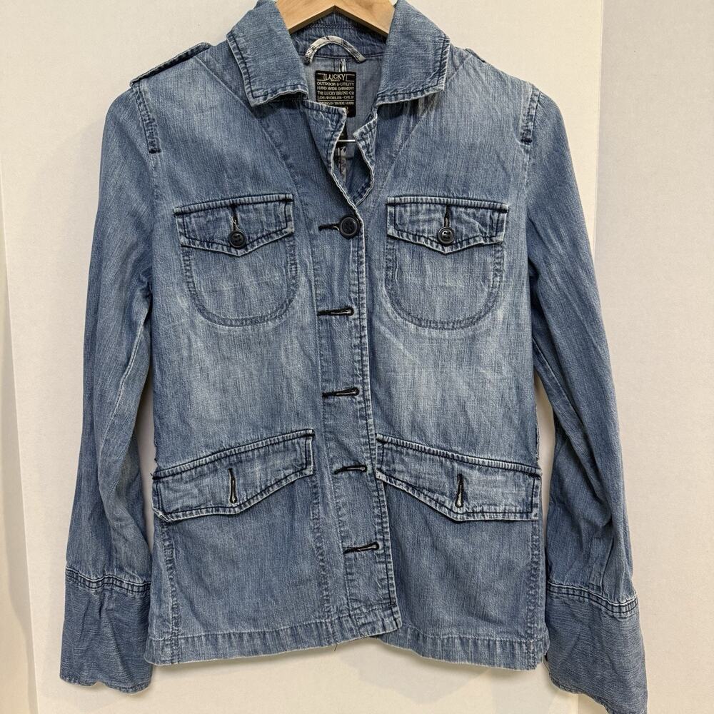 Lucky Brand Outdoor And Utility Women’s Denim Coat Size S No. 80318 Lightweight